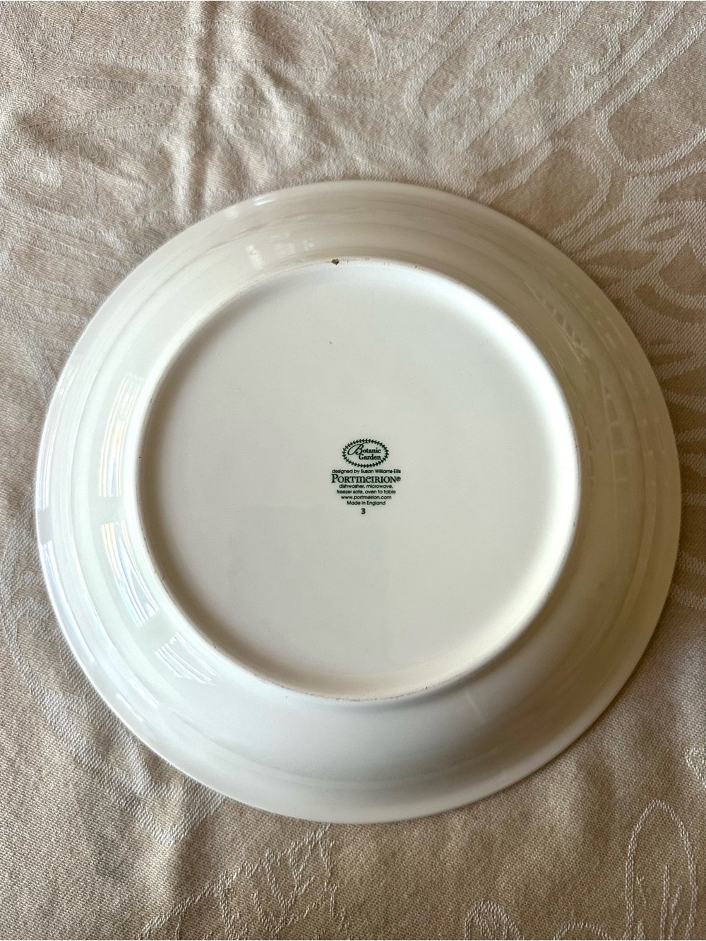 Portmeirion Botanic Garden 10.5” Rim Soup Pasta Bowl Clematis Florida England - Picture 4 of 7